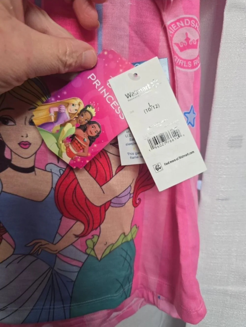 Disney Princess Girl's Pajamas Size Large (10/12) Pink Stripes Pajama Shorts
